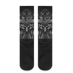 Sliver Spiritual Owl Print Crew Socks