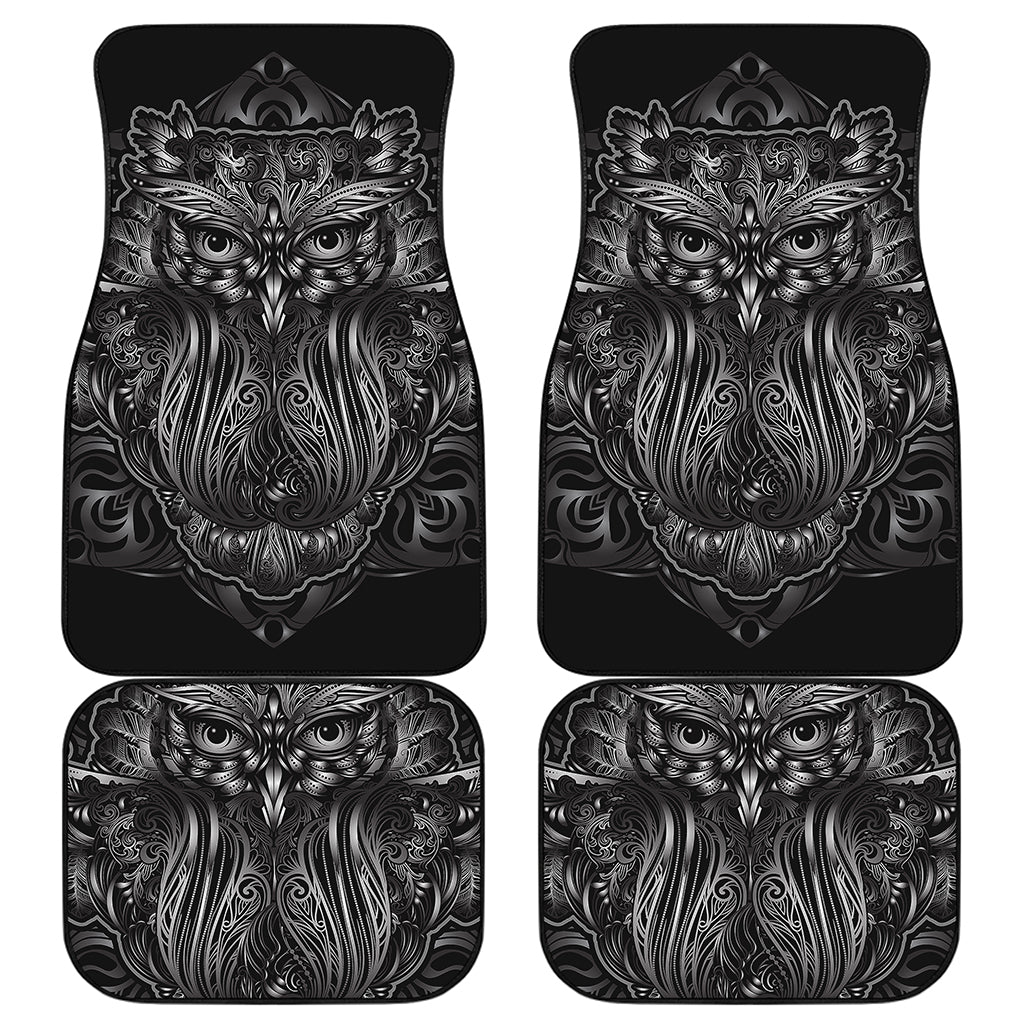 Sliver Spiritual Owl Print Front and Back Car Floor Mats