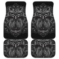 Sliver Spiritual Owl Print Front and Back Car Floor Mats