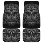 Sliver Spiritual Owl Print Front and Back Car Floor Mats