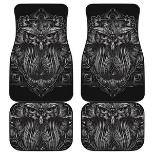 Sliver Spiritual Owl Print Front and Back Car Floor Mats