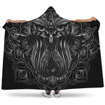 Sliver Spiritual Owl Print Hooded Blanket
