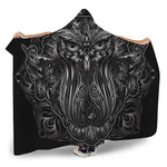 Sliver Spiritual Owl Print Hooded Blanket