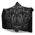 Sliver Spiritual Owl Print Hooded Blanket