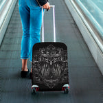 Sliver Spiritual Owl Print Luggage Cover