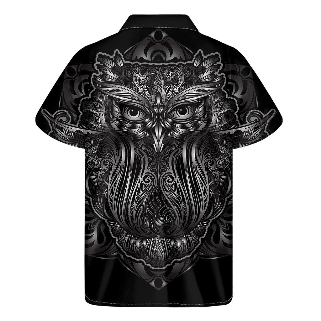 Sliver Spiritual Owl Print Men's Short Sleeve Shirt
