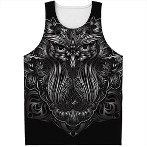 Sliver Spiritual Owl Print Men's Tank Top