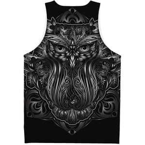 Sliver Spiritual Owl Print Men's Tank Top