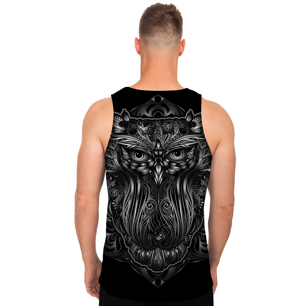 Sliver Spiritual Owl Print Men's Tank Top