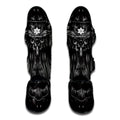 Sliver Spiritual Owl Print Muay Thai Shin Guards