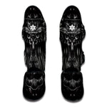 Sliver Spiritual Owl Print Muay Thai Shin Guard