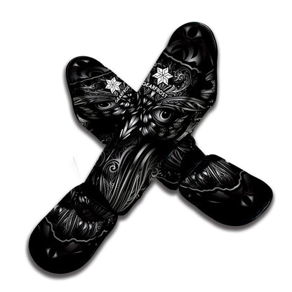 Sliver Spiritual Owl Print Muay Thai Shin Guard