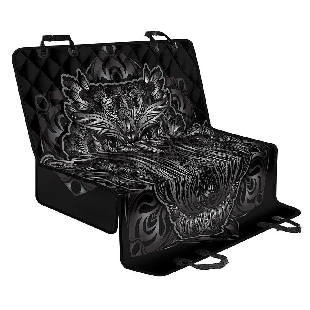 Sliver Spiritual Owl Print Pet Car Back Seat Cover