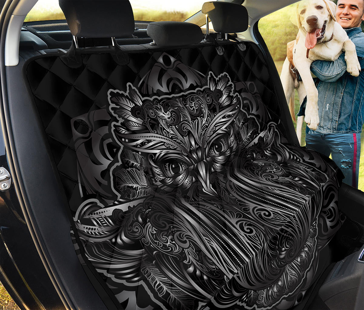 Sliver Spiritual Owl Print Pet Car Back Seat Cover
