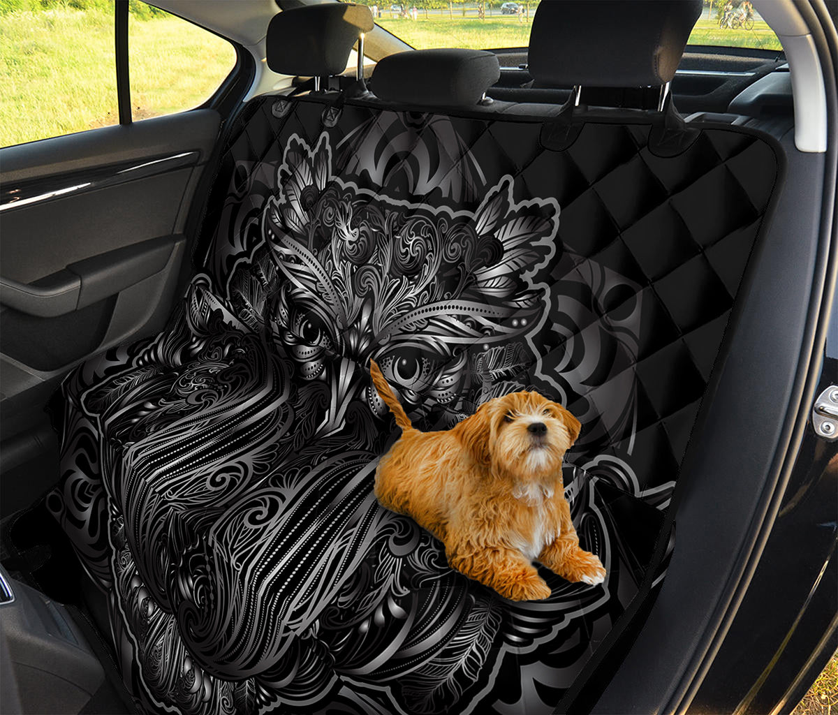 Sliver Spiritual Owl Print Pet Car Back Seat Cover