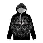 Sliver Spiritual Owl Print Pullover Hoodie