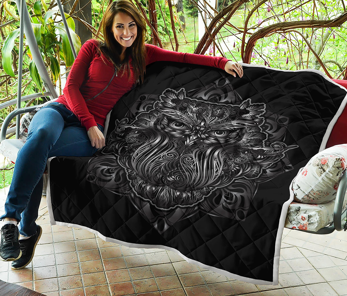 Sliver Spiritual Owl Print Quilt