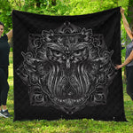 Sliver Spiritual Owl Print Quilt