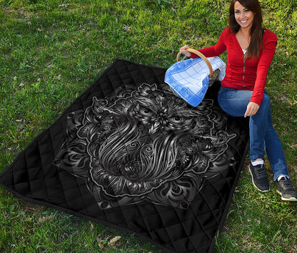 Sliver Spiritual Owl Print Quilt