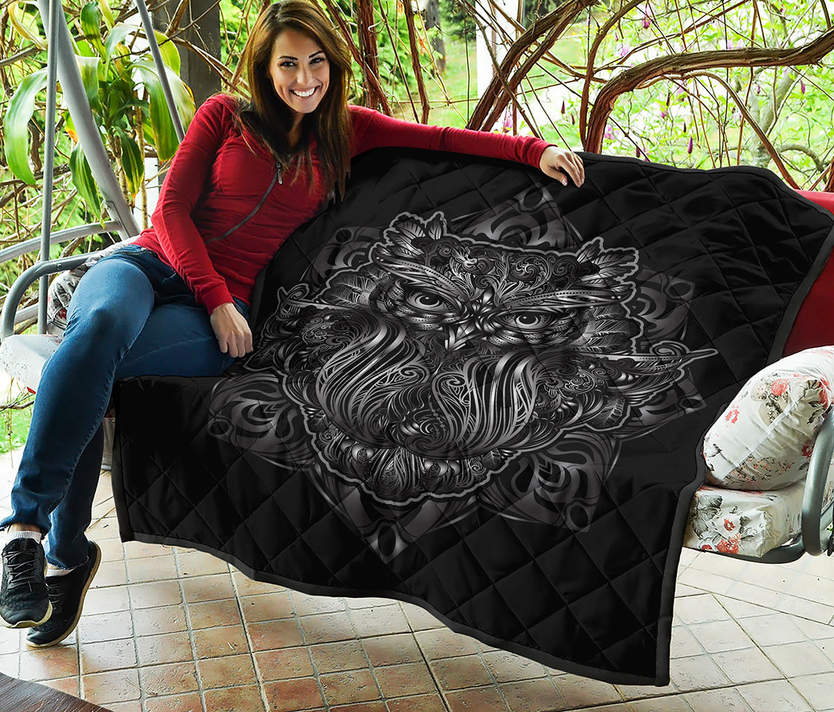 Sliver Spiritual Owl Print Quilt
