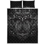 Sliver Spiritual Owl Print Quilt Bed Set