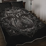 Sliver Spiritual Owl Print Quilt Bed Set