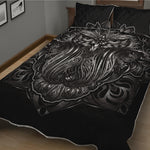 Sliver Spiritual Owl Print Quilt Bed Set