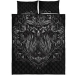 Sliver Spiritual Owl Print Quilt Bed Set