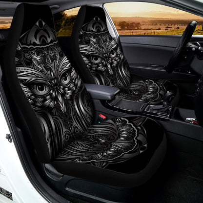 Sliver Spiritual Owl Print Universal Fit Car Seat Covers