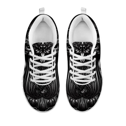 Sliver Spiritual Owl Print White Sneakers