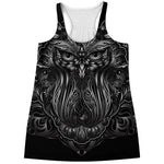 Sliver Spiritual Owl Print Women's Racerback Tank Top