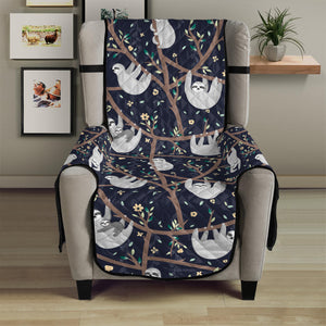 Sloth Family Pattern Print Armchair Protector