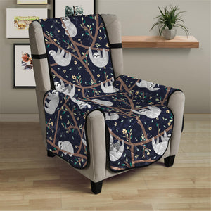 Sloth Family Pattern Print Armchair Protector