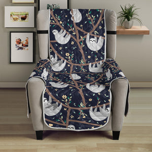 Sloth Family Pattern Print Armchair Protector