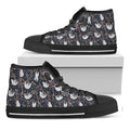 Sloth Family Pattern Print Black High Top Sneakers