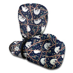 Sloth Family Pattern Print Boxing Gloves