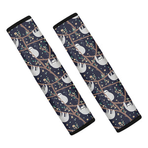 Sloth Family Pattern Print Car Seat Belt Covers