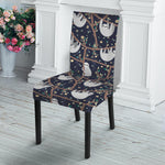 Sloth Family Pattern Print Dining Chair Slipcover