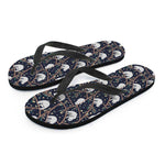 Sloth Family Pattern Print Flip Flops