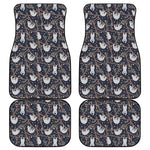 Sloth Family Pattern Print Front and Back Car Floor Mats