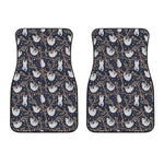 Sloth Family Pattern Print Front Car Floor Mats