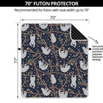 Sloth Family Pattern Print Futon Protector