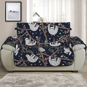 Sloth Family Pattern Print Half Sofa Protector