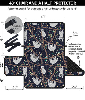 Sloth Family Pattern Print Half Sofa Protector