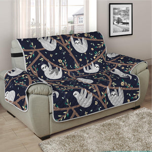 Sloth Family Pattern Print Half Sofa Protector