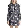 Sloth Family Pattern Print Pullover Hoodie Dress