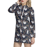 Sloth Family Pattern Print Hoodie Dress