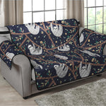 Sloth Family Pattern Print Loveseat Protector