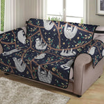 Sloth Family Pattern Print Loveseat Protector