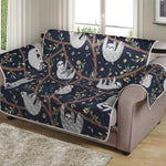 Sloth Family Pattern Print Loveseat Protector